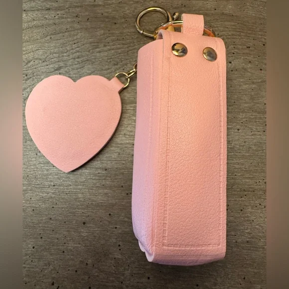 Pink Heart Keychain with Lipstick Holder - Picture 2 of 4